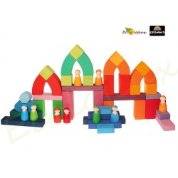 Grimm's jouet Bois Arc en ciel Romanesque Grand Puzzle Grimm's 10214