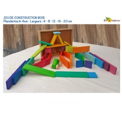 Jeu de Construction bois Jouet libre Planchettes colorées arc en ciel JOUET BOIS WALDORF Montessori