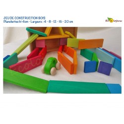 Jeu de Construction bois Jouet libre Planchettes colorées arc en ciel JOUET BOIS WALDORF Montessori