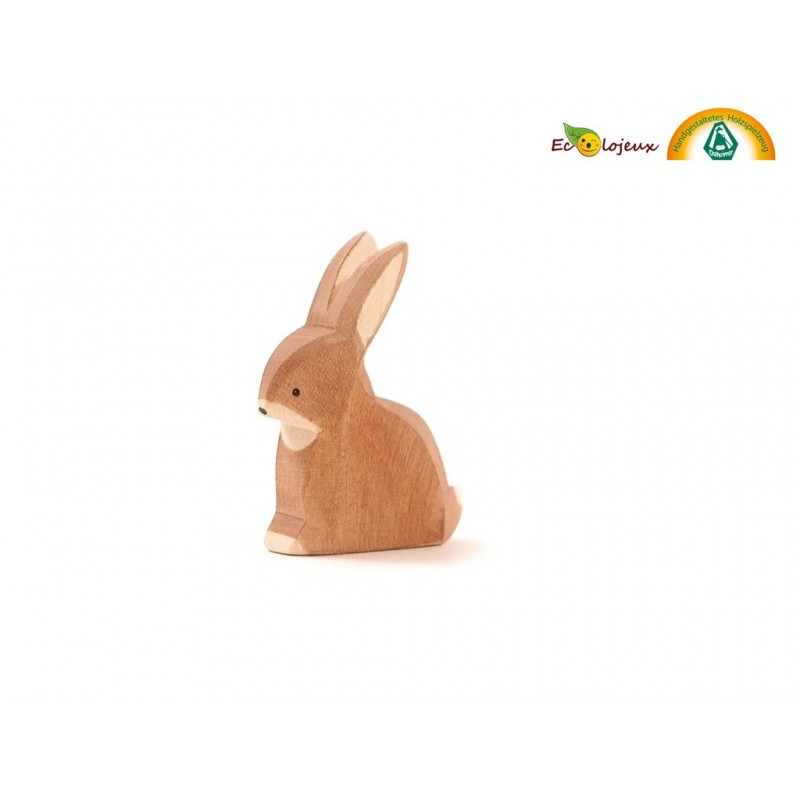 Figurine en Bois Fait Main Jouet Waldorf Jouet naturel Design Lapin en bois