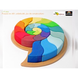 PUZZLE BOIS 3D Puzzle créatif Ammonite escargot Grimm's