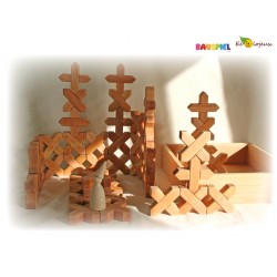 jouet libre Jeu libre bois Bauspiel Blocs de construction en X - 45 pièces Jeu construction bois