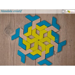 Mandala Jeu créatif et artistique en bois Mandala bois Geoblox 30pcs Erzi Jeu construction Jouet libre