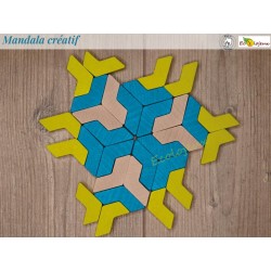 Mandala Jeu créatif et artistique en bois Mandala bois Geoblox 30pcs Erzi Jeu construction Jouet libre