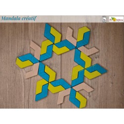 Mandala Jeu créatif et artistique en bois Mandala bois Geoblox 30pcs Erzi Jeu construction Jouet libre