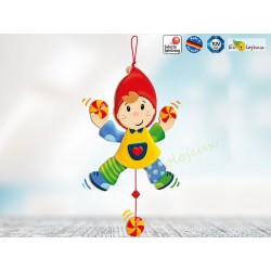Pantin en bois Lutin jongleur Selecta 60008 Jeu traditionnel du Pinocchio