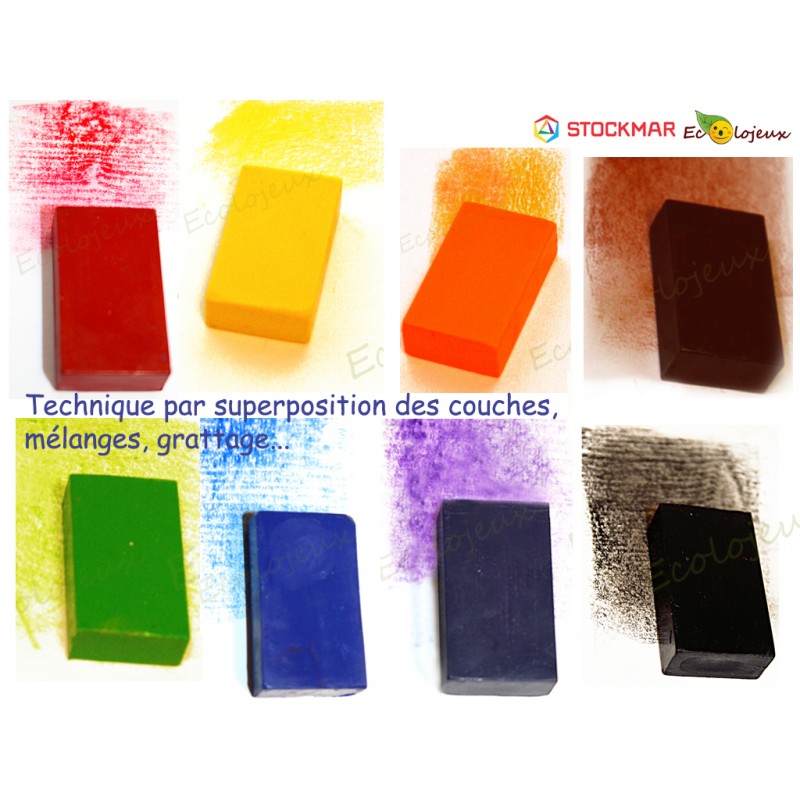 8 Blocs de Crayon Cire Stockmar AU CHOIX Cireà colorier Waldorf Steiner