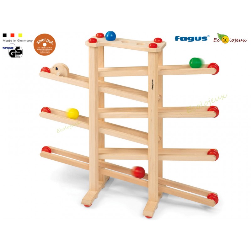 Circuit a billes en bois, jouets en bois