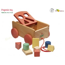 Chariot bois bébé Jeu de formes - Gamme organic Nic spiele 1552.1 Jouet bio naturel