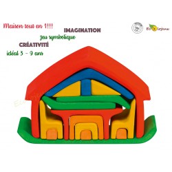 Maison de poupées Bois Multicolore Tout en1 Puzzle 3D bois Gluckskafer Jouet bois Waldorf