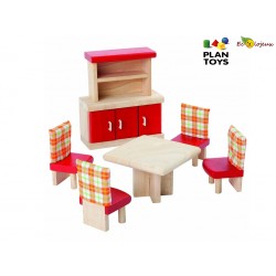 Jouet bois maison poupée Salle à manger de maison de poupées en bois Plantoys Neo 7306 Mobilier maison de poupées - Plantoys