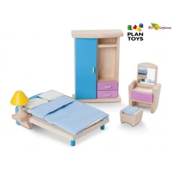 Chambre Bois Naturel pour maison de poupées Plantoys 7309