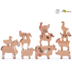 Figurines bois Set animaux de la ferme Dès 18 mois Jouet bois BAJO