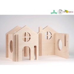 Flockmen City - Village de 8 pièces pour figurines Flockmen Jouet libre en bois