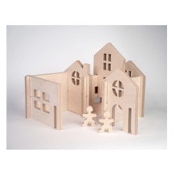 Flockmen City - Village de 8 pièces pour figurines Flockmen Jouet libre en bois