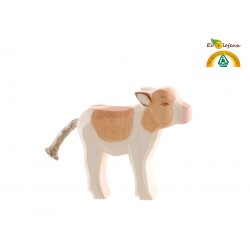 Figurine  en bois fait main Ostheimer Animal en bois Vache veau Animaux de la ferme