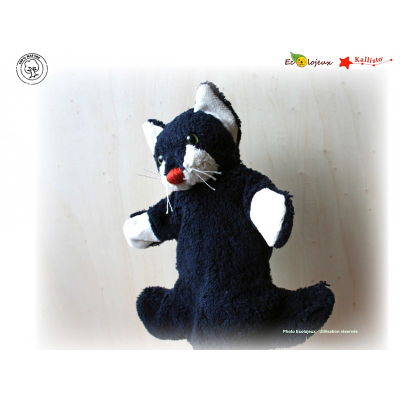 Marionnette main bio Chat Kallisto Marionnette en coton biologique cadeau naissance naturel