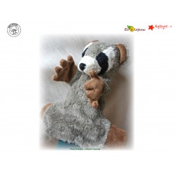 Marionnette main bio Raton Laveur Cadeau naissance Jouet naturel  Jouet Waldorf Marionnette Kallisto