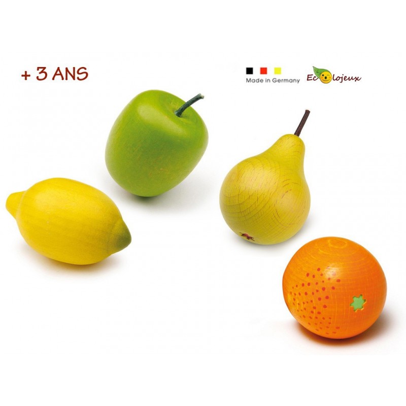 fruit en bois Dinette Pomme Poire Citron Orange JOUET BOIS NATUREL