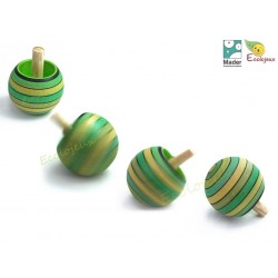 Toupie en bois Magique rayée TOUPIE BOIS CHAMPIGNON Jouet Toupies collectionneurs Wooden spinning top