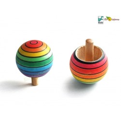 Toupie en bois Magique Arc en Ciel Toupies Mader WOODEN SPINNING TOP