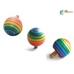 Toupie en bois Magique Arc en Ciel Toupies Mader WOODEN SPINNING TOP