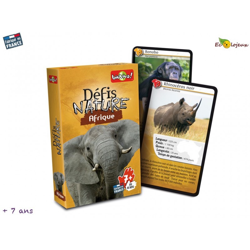 Bioviva Jeu de Cartes Défis Nature AFRIQUE